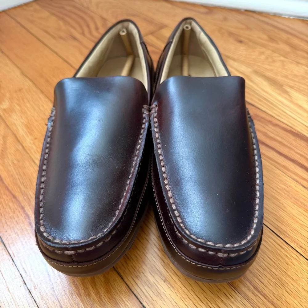 Sperry Hampden Venetian Amaretto Brown Leather Loafers Driving Shoes Size 7